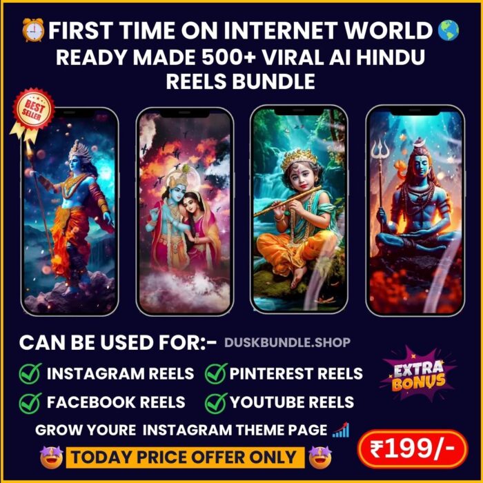 READY MADE 500 VIRAL AI HINDU REELS BUNDLE 1