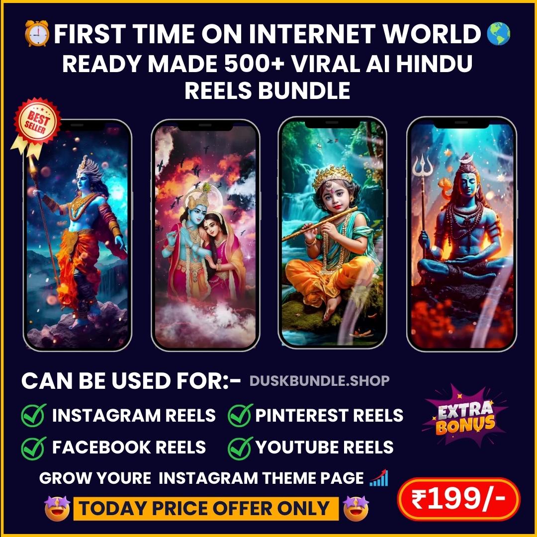 READY MADE 500 VIRAL AI HINDU REELS BUNDLE 1